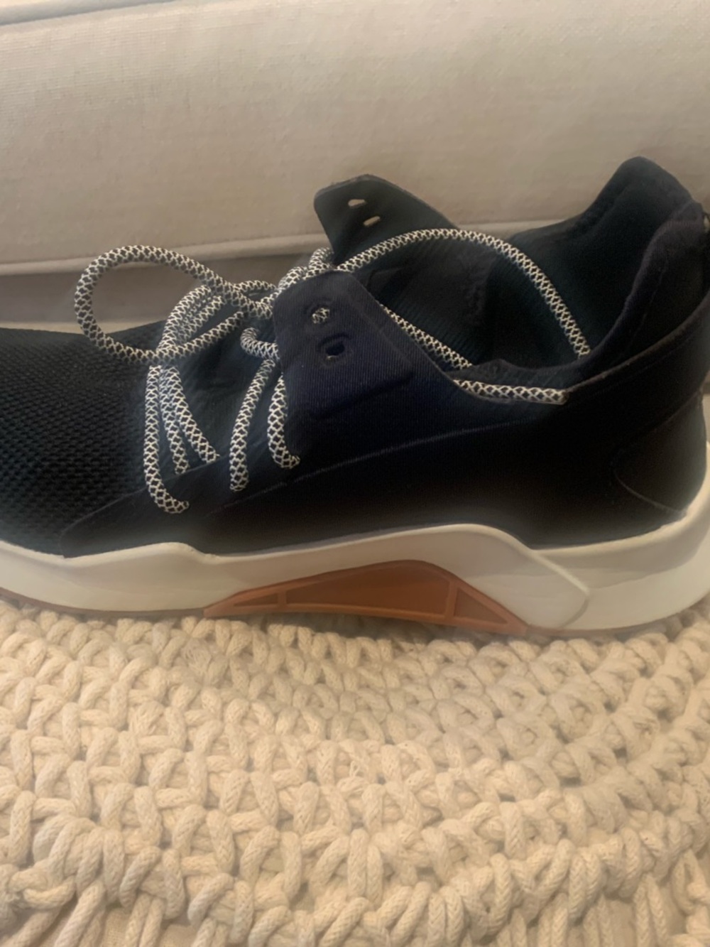 Reebok Women's Black Sneakers with White & Tan Accents